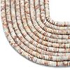 Frosted Natural Netstone Beads Strands G-K389-C08-01-3