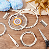 Gear Shape Wooden Cicular Weaving Loom Sets WOOD-WH0029-09-5