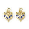 Brass Micro Pave Cubic Zirconia Charms KK-E068-VB029-2-2