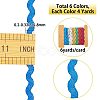 6 Yards 6 Colors Polyester Wavy Fringe Trim Ribbon OCOR-WH0080-44B-2