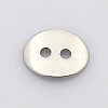 Tarnish Resistant Oval 2-Hole 201 Stainless Steel Buttons STAS-N048-01-2