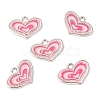 Pink Alloy Enamel Heart Charm Pendants Great for Mother's Day Gifts Making X-ENAM-19.5X19.5-1