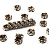 Brass Rhinestone Spacer Beads RB-A014-L8mm-01AB-NF-1