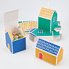 Nbeads 32Pcs 4 Styles House Shaped Cardboard Paper Foldable Gift Boxes CON-NB0002-23-4