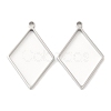 Non-Tarnish 304 Stainless Steel Open Back Bezel Rhombus Pendants LS-STAS-Z040-02B-P-1