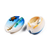 Printed Cowrie Shell Beads X-SSHEL-T013-01B-4