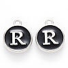 Platinum Plated Alloy Charms X-ENAM-S118-02R-P-1