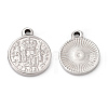 Tarnish Resistant 304 Stainless Steel Coin Pendants STAS-F183-01P-B01-1