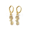 Brass Clear Cubic Zirconia Hoop Earrings EJEW-M045-01L-1
