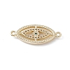 Rack Plating Brass Micro Pave Clear Cubic Zirconia Connector Charms KK-A175-03G-2