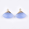 Electroplate Natural White Jade Pendants G-T112-04C-2
