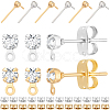 40Pcs 2 Colors Brass Stud Earring Findings KK-BBC0013-22A-1
