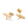 Column Brass Stud Earring Findings KK-M270-36G-2