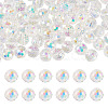 80Pcs Half Rainbow Plated Glass Beads EGLA-TA0013-04A-2