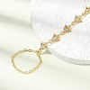 Brass Micro Pave Cubic Zirconia Mittens Bracelets BJEW-C156-01G-06-2