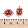 Natural Carnelian(Dyed & Heated) Oval Connector Charms KK-U043-50G-01-3