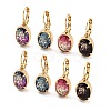 Glass Leverback Earrings EJEW-P269-01KCG-1