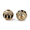 Golden Plated Alloy Enamel European Beads FIND-E046-10G-01-2