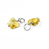 Faceted Transparent Glass Charms GLAA-T024-06L-3