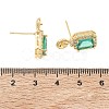 Brass Pave Cubic Zirconia Stud Earring Findings KK-C172-10G-3