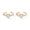 Heart Clear Cubic Zirconia Cuff Ring RJEW-M146-07G-4