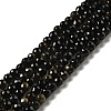 Natural Golden Sheen Obsidian Beads Strands G-P476-01A-04-1