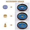 4Pcs 4 Styles Alloy & Porcelain Incense Holder AJEW-DC0003-71-4