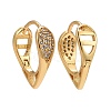Teardrop Clear Cubic Zirconia Huggie Hoop Earrings EJEW-C012-01-2