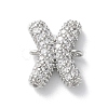 Brass Micro Pave Cubic Zirconia Letter Links KK-I717-04X-P-1