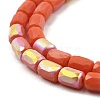 Frosted Imitation Jade Glass Beads Strands GLAA-P058-07B-14-3