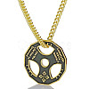 Fitness Barbell Alloy Black Enamel Pendant Necklaces for Men FS-WG955E3-02-2