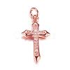Brass Micro Pave Cubic Zirconia Pendants ZIRC-P060-21RG-1