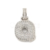 Brass Micro Pave Clear Cubic Zirconia Pendants KK-B099-01P-Q-1