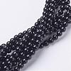 Natural Black Onyx Round Beads Strands GSR3mmC097-1
