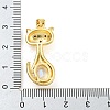 Rack Plating Brass Micro Pave Clear Cubic Zirconia Pendants ZIRC-L100-159G-4