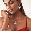 6Pcs 6 Style Alloy Rhinestone Hang Snap Base Pendants FIND-CA0006-90-5
