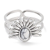 Ion Plating(IP) 304 Stainless Steel Ring RJEW-B059-01P-01-2