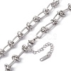 Non-Tarnish 304 Stainless Steel Kont Link Chain Necklace for Men Women NJEW-P269-02P-3
