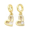 Brass Micro Pave Cubic Zirconia European Dangle Charms KK-D325-19G-02-1