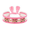 Butterfly Adjustable Polyester & Alloy & Resin Enamel & Rhinestone Slider Bracelets FS-WG9985D-04-1