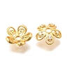 Brass Micro Pave Clear Cubic Zirconia Bead Caps KK-G600-03G-2