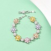 Platinum Tone Brass Micro Pave Cubic Zirconia Tennis Bracelets BJEW-B160-10P-2