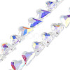 Electroplate Transparent Glass Beads Strands EGLA-N002-44-01-1