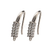 Rack Plating Brass Pave Cubic Zirconia Earring Hooks KK-O143-17P-1