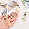 Handmade Mushroom Lampwork & Wood Beaded Credit Card Clip Puller AJEW-PH01529-3
