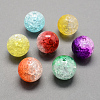 Two Tone Transparent Crackle Acrylic Beads CACR-R009-16mm-M-1