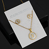 304 Stainless Steel with Natural Shell Pendant Necklaces & Stud Earrings Sets FS-WG5FD70-05-1