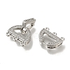 Brass Micro Pave Clear Cubic Zirconia Fold Over Clasps KK-H480-40P-2