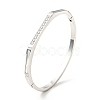 Shell Oval and Cubic Zirconia Hinged Bangle BJEW-G644-01-4