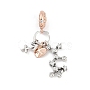 Brass Pendants with Cubic Zirconia European Beads LS-KK-Q015-01K-1
